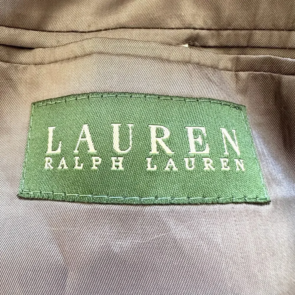Lauren Ralph Lauren Blazer Silk Wool Jacket Single Breasted Notch Lapel Gray 44R